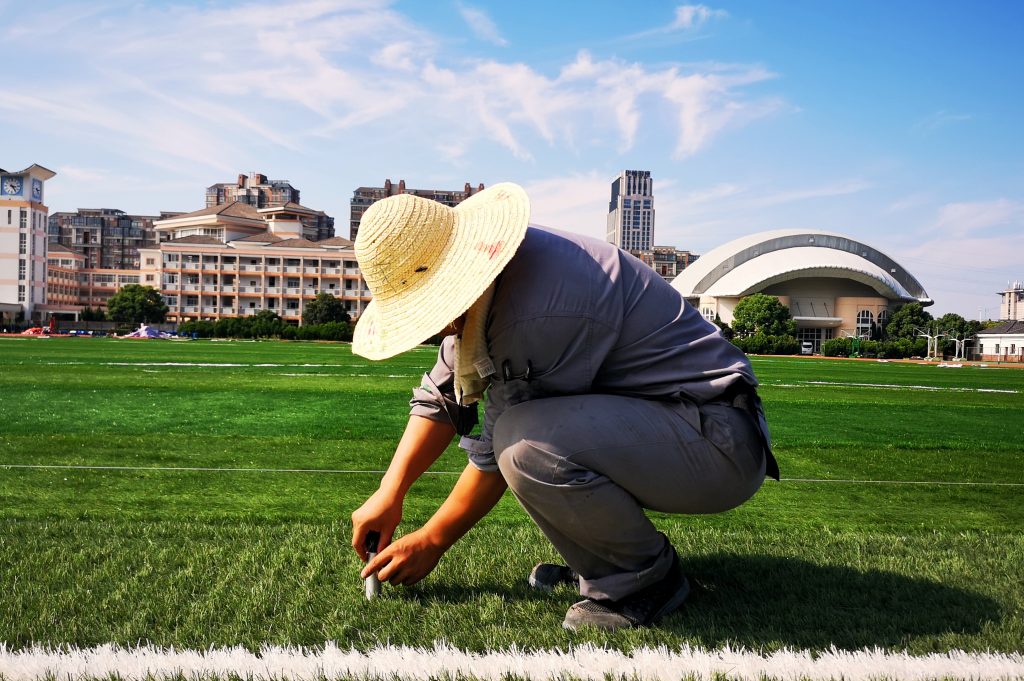 測量橡膠顆粒厚度